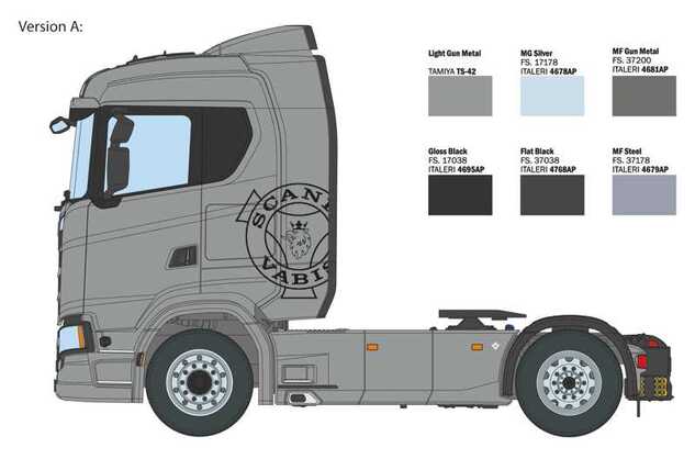 Model Kit truck 3971 - Scania S770 4x2 Normal Roof "Grey Cab" (1:24)