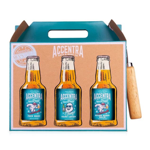 ACCENTRA Set da bagno Men's Collection Winter Edition con apribottiglie Legno di cedro