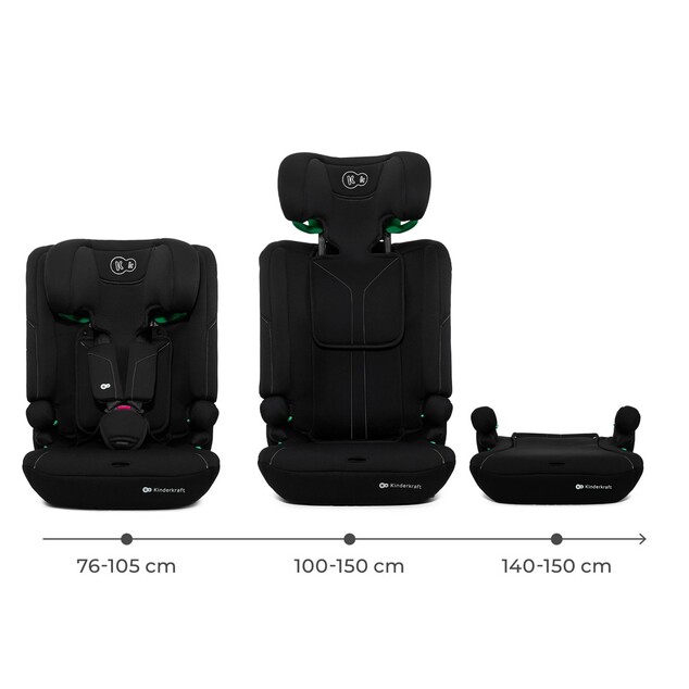 KINDERKRAFT Autositz I-Comfy i-Size (76 bis 150 cm) Schwarz