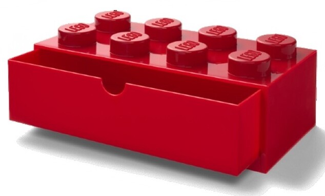 LEGO® stolný box 8 so zásuvkou - červená