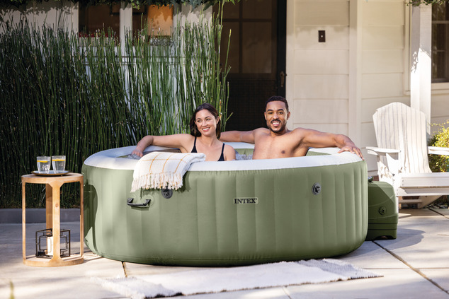 Intex 28426NP Nafukovacia vírivka Purespa Bubble Massage Olive green (pre 4 osoby)