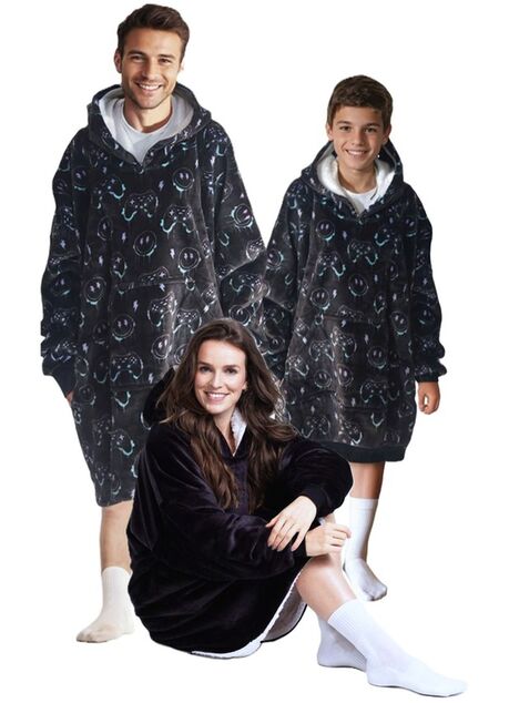 Cozy Noxxiez CH340 PC hráč potlač - hrejivá televízna mikinová deka s kapucňou pre deti 7
