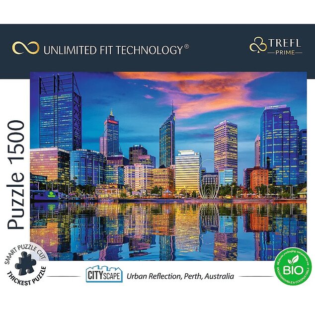 Trefl Prime puzzle 1500 UFT - Panoráma mesta: Odraz veľkomesta, Perth,Australia