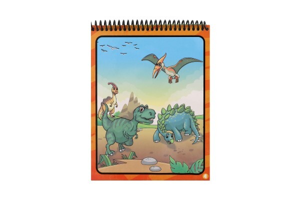 Magische Wassermalerei/Bleistiftblock Dinosaurier, 4 Blatt