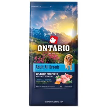 Krmivo Ontario Adult All Breeds Monoprotein Turkey &amp; Sweet Potatoes 12kg