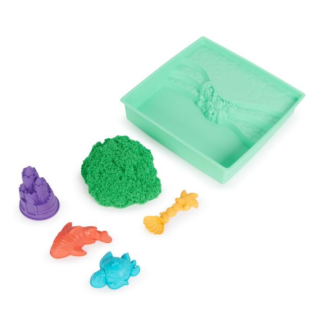 Kinetic sand krabica tekutého piesku s podložkou zelená