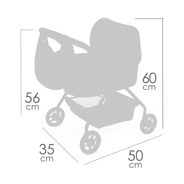 DeCuevas 86074 Môj prvý kočík pre bábiky s taškou Tulipe 2025 - 56 cm