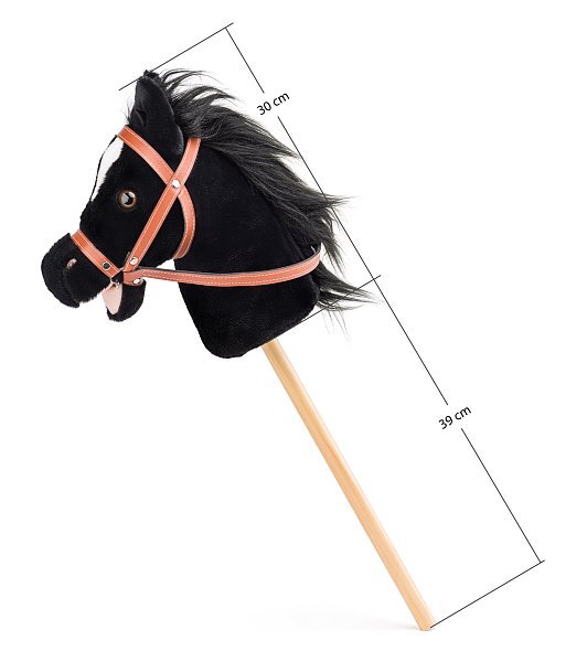 Hobby horse Baron, čierny kôň na tyči so zvukmi