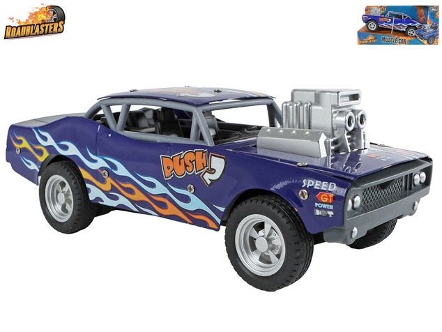 Auto muscle car in metallo blu a retrocarica, 21 cm | Roadblasters