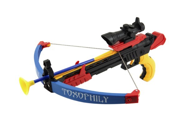 Kuše + šípy + terč plast 48cm