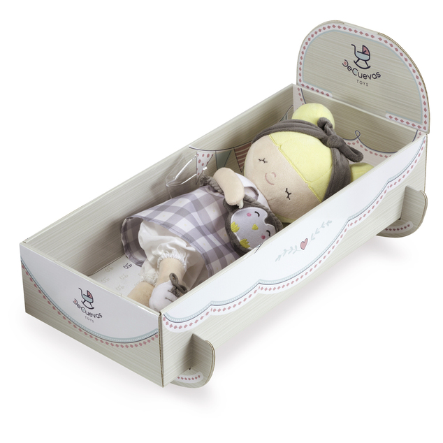 DeCuevas 20047 Bambola di peluche PIPO - 36 cm con culla