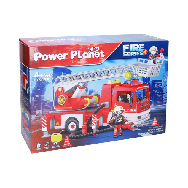 Camión de bomberos con escalera set de construcción 40cm