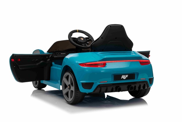 Elektrické autíčko RUF GT 12V, modré, Otváracie dvere, 2.4 GHz diaľkové ovládanie, LED sve