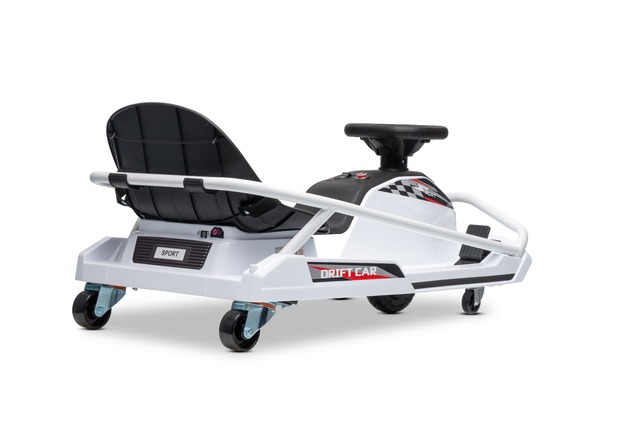 Beneo Motors Go-Kart da drift 24V, bianca, 300W Motore Brushless, Batteria al litio, Dr