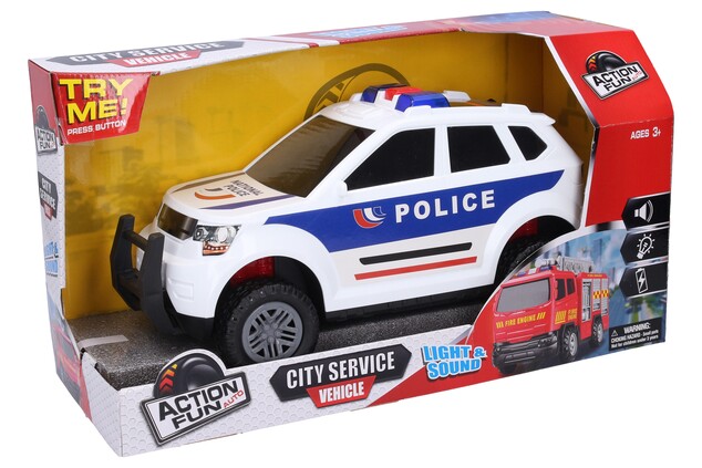Voiture de police à inertie avec effets 31 cm