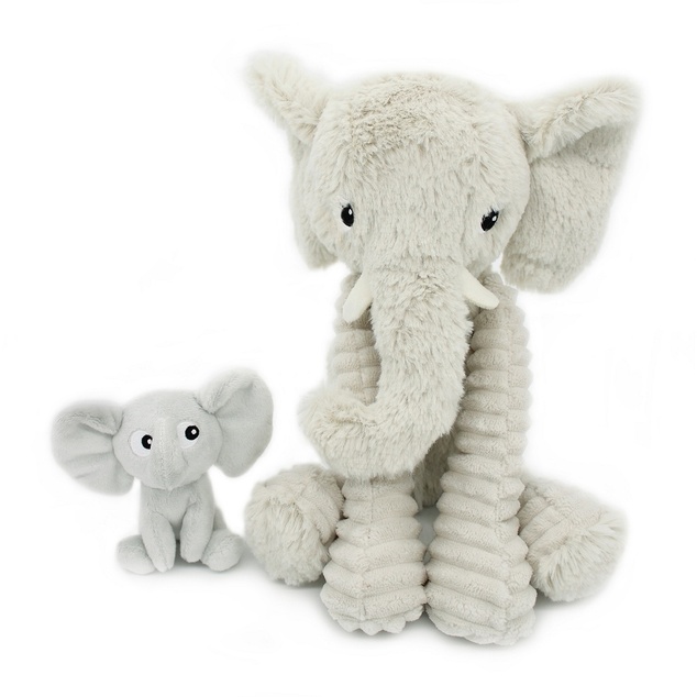 Ptipotos Plüschelefant Dimoitou grau - Mama mit Baby