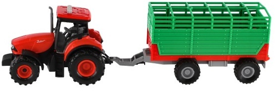 Traktor Zetor s vlekom plast na zotrvačník na bat. so svetlom so zvukom