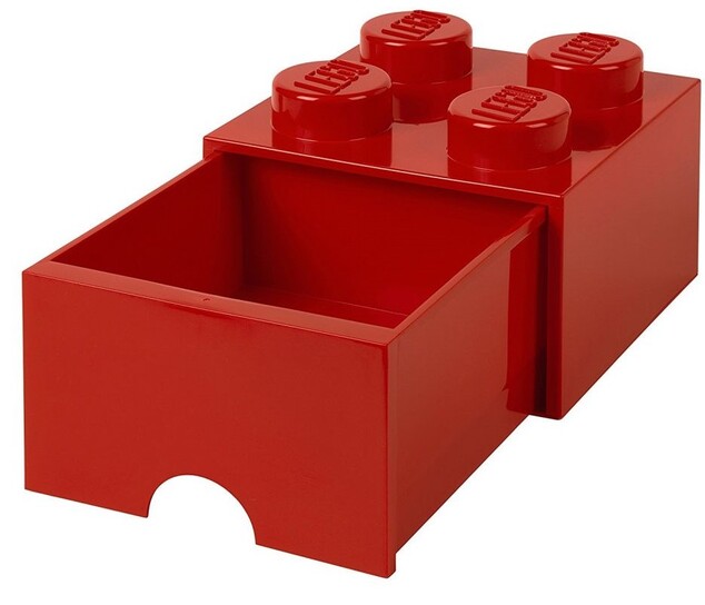 LEGO® кутия за съхранение 4 - с чекмедже червена 250 x 250 x 180 мм
