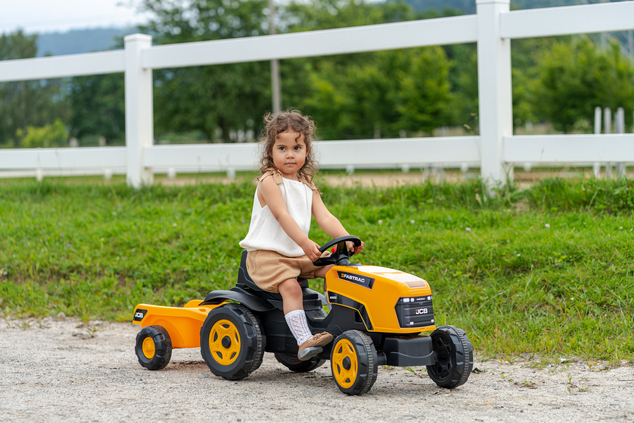 Falk Tractor de pedales JCB con remolque