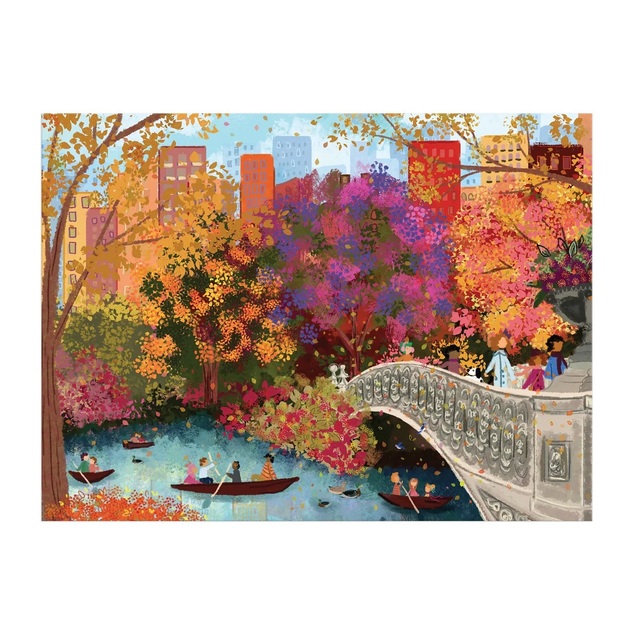 Galison Puzzle Toamna pe podul Bow Bridge Joy Laforme 1000 piese