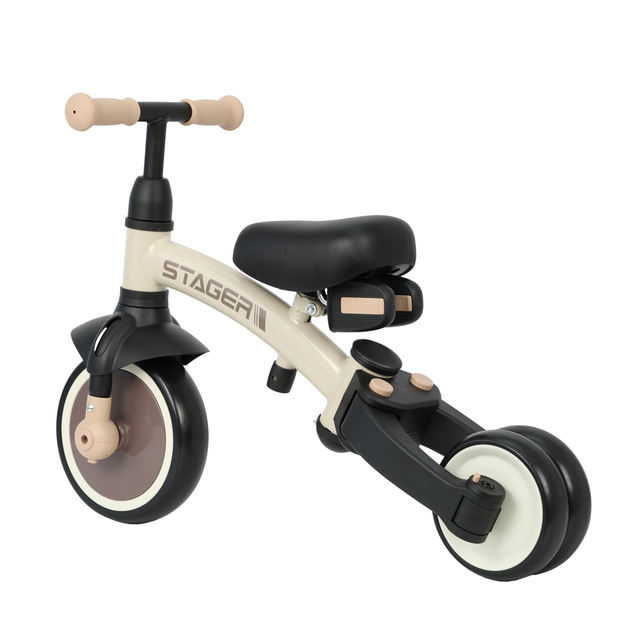 QPLAY Triciclo Stager 3 in 1 Marrone, 2-6 anni