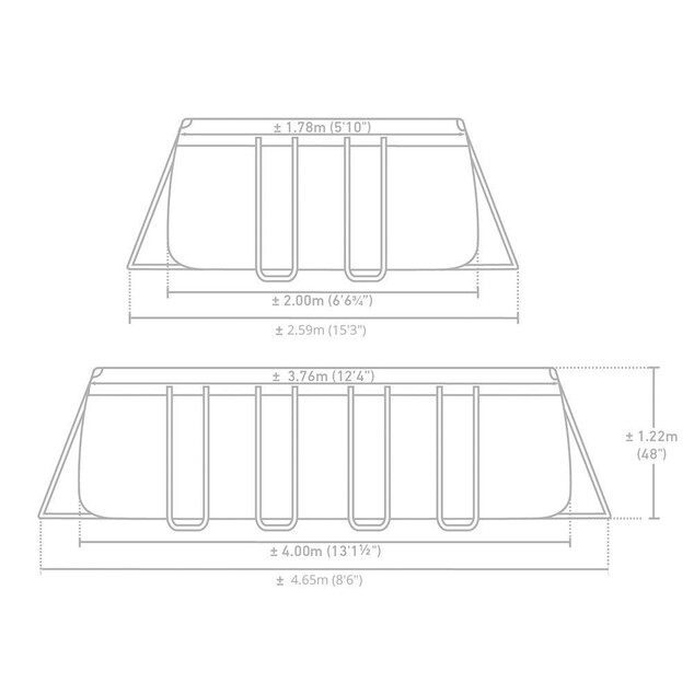 Piscina da giardino INTEX 26790 Prism Frame 400 x 200 x 122 cm con filtrazione a cartuccia