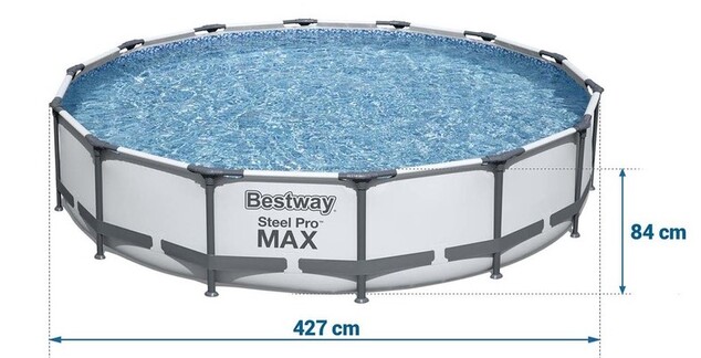 Záhradný bazén Bestway 56595 Steel Pro MAX 427 cm x 84cm Pool Set s kartušovou filtráciou