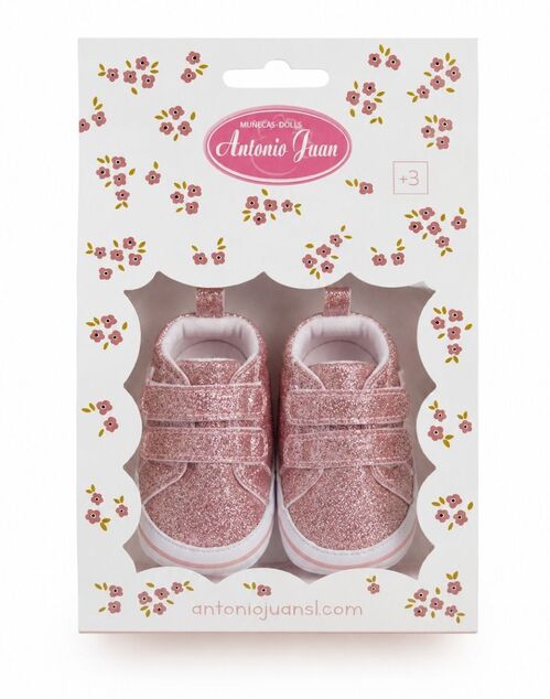 Antonio Juan 92004–13 Scarpe per bambola – sneakers rosa con glitter