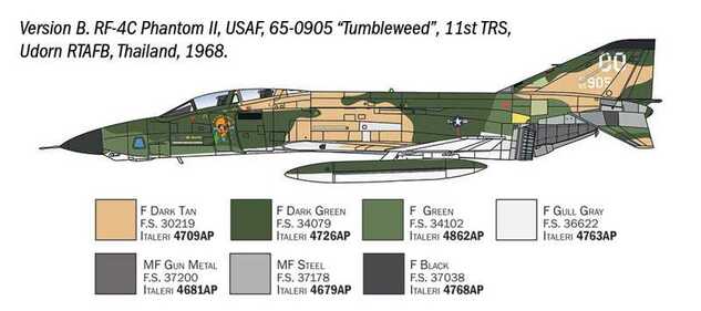 Model Kit repülőgép 1477 - RF-4 C/E Phantom II (1:72)