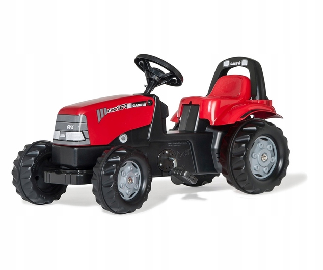 Rollytoys Šliapací traktor Rolly Kid Case s vlečkou, červený