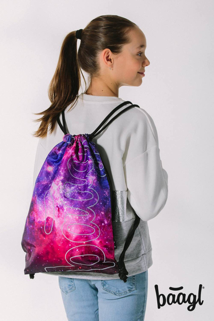 BAAGL SET 5 Skate Galaxy: Rucksack, Federmäppchen, Beutel, Gürteltasche, Laptop-Hülle
