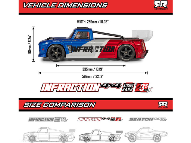 Arrma Infraction 223S DSC BLX 1:8 RTR čierna