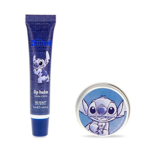 Mad Beauty Stitch Denim ajakápoló készlet ajakbalzsam 12g és ajakfény 10ml