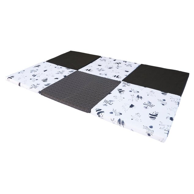Tappetino da gioco pieghevole imbottito per bambini 5 in 1, Black&amp;White
