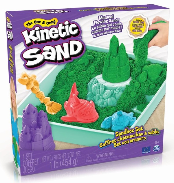 Kinetic sand krabica tekutého piesku s podložkou zelená