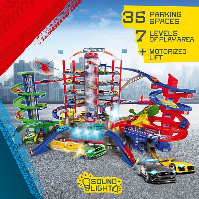 Garáž Super City + 6 autíčok a vlak