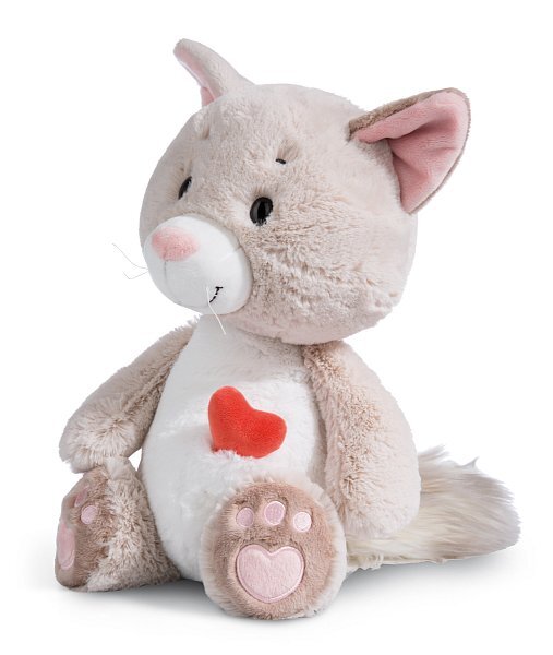 NICI plyš Love Mačička huňatá 25cm, sediaca, GREEN