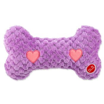 Hračka Dog Fantasy Cuddle Kost nahřívací fialová 23cm