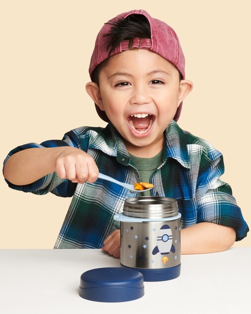 SKIP HOP Spark Style Termoska na jedlo s lyžičko/vidličkou Raketa 325 ml, 3+