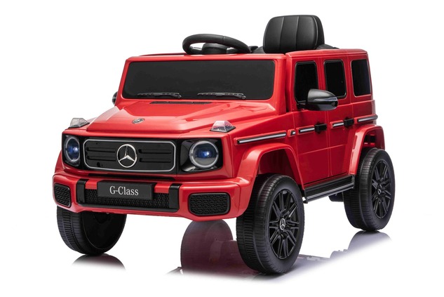 Auto elettrica Mercedes G580 12V, rosso, telecomando 2,4 GHz, Bluetooth, USB