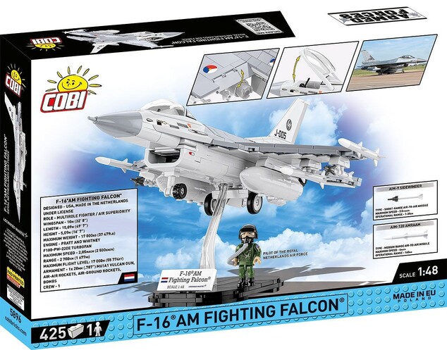 Cobi Forțele Armate F-16 AM Fighting Falcon, 1:48, 425 k, 1 f
