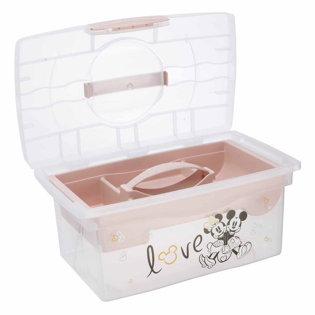 Cestovný box s priehradkou na hračky, lieky, kozmetiku "Minnie", Severská ružová