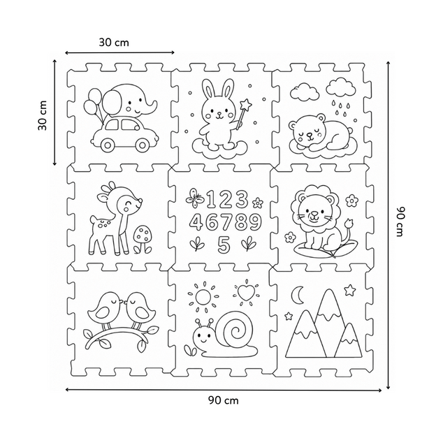 PETITE&amp;MARS Podlahové skladacie puzzle Nexli 6 ks, Forest Friends