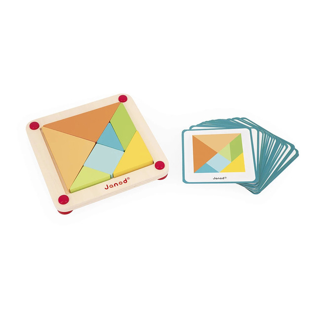 Janod Origami Tangram s predlohami 25 ks kariet séria Montessori