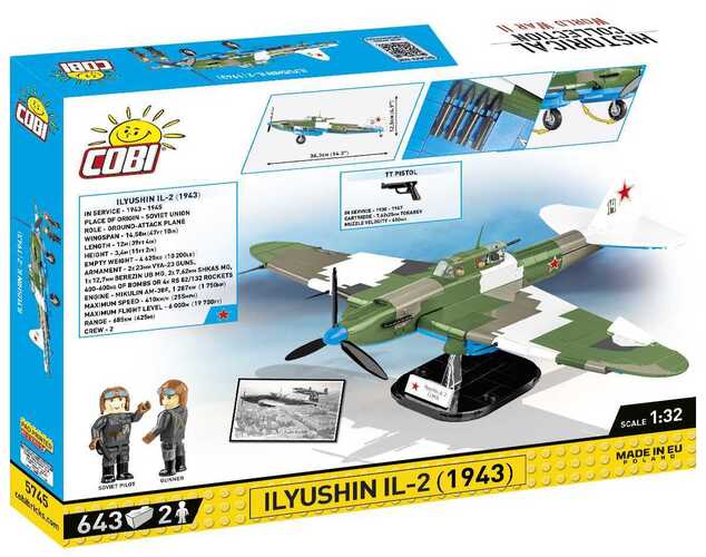 Cobi 5745 II WW Iljušin Il-2 Šturmovik, 1:32, 636 k, 2 f