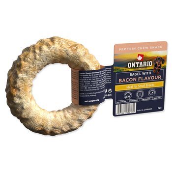 Ontario Protein csemege bacon ízű, rágós bagel 1db 8,9cm