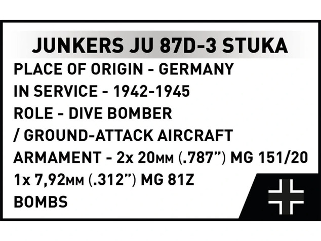 Cobi II WW Junkers JU 87D-3 STUKA, 1:32