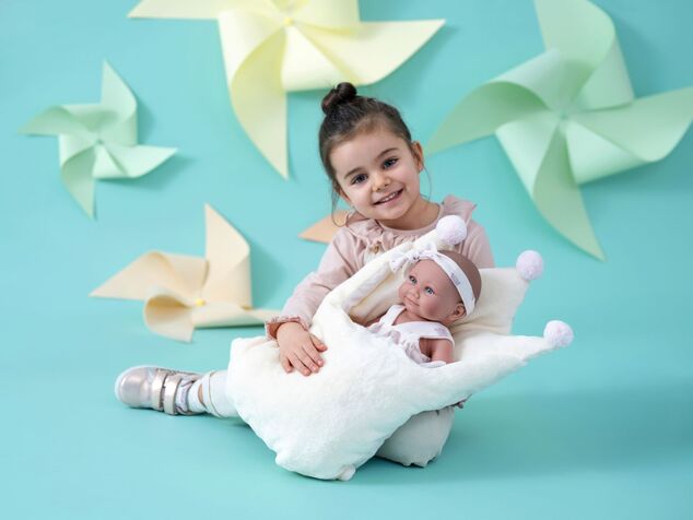 Llorens 73814 NEW BORN DIEVČATKO - realistická bábika bábätko s celovinylovým telom - 40 c