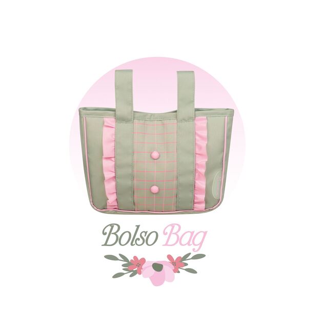 DeCuevas 90868 Passeggino pieghevole per bambole gemelle con borsa Botanic 2026 – 91 cm