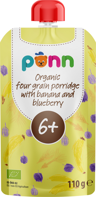 SALVEST Ponn BIO Banán s čučoriedkou a obilnými vločkami (110 g)